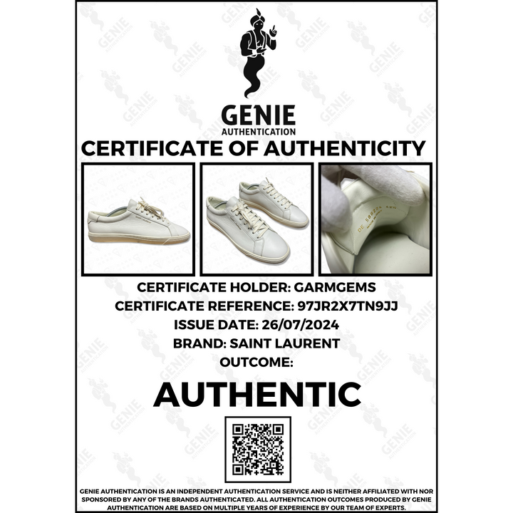 Saint Laurent Andy Leather Low Top Trainers