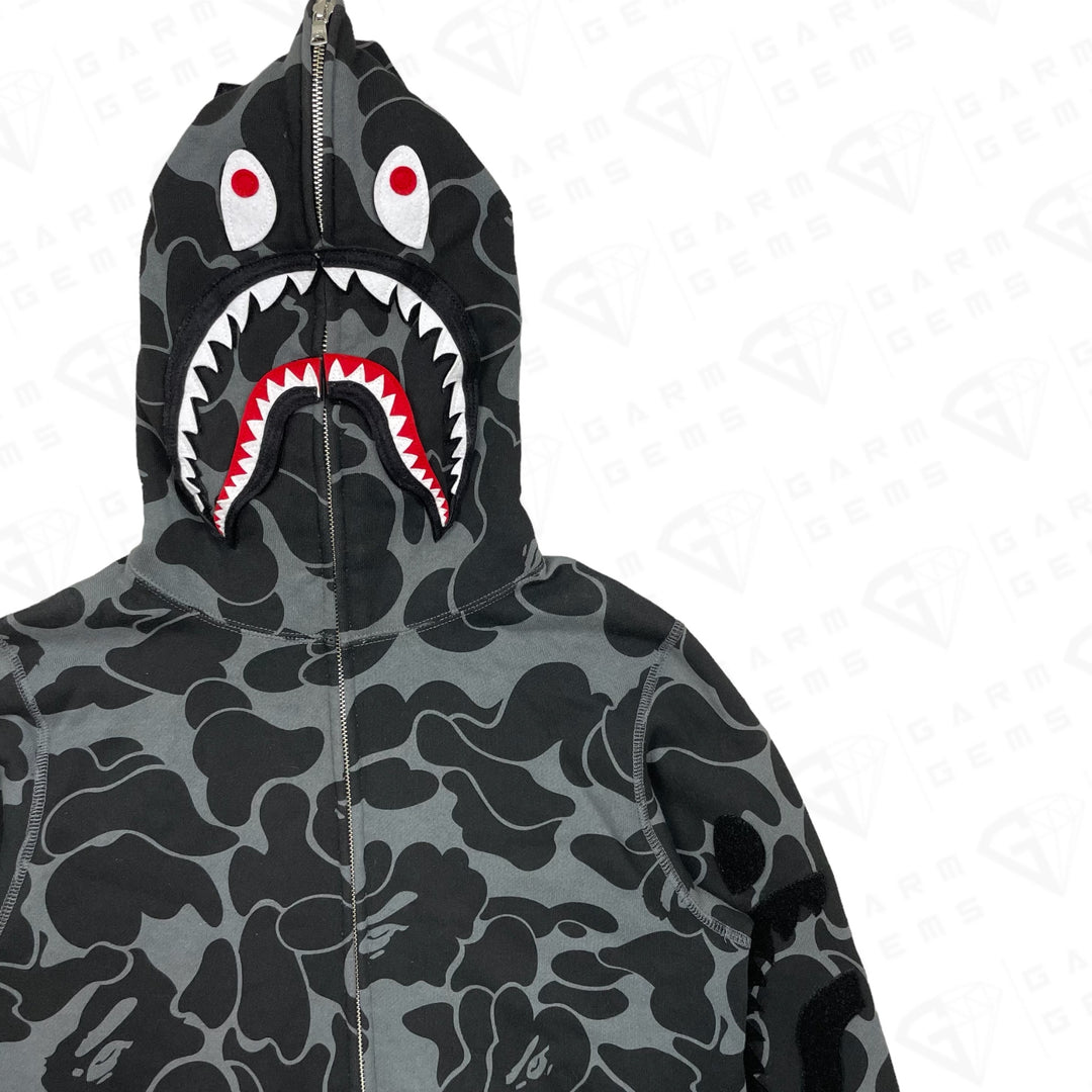 BAPE A Bathing Ape Big ABC Solid Camo Detachable Fullzip Shark Hoodie GarmGems