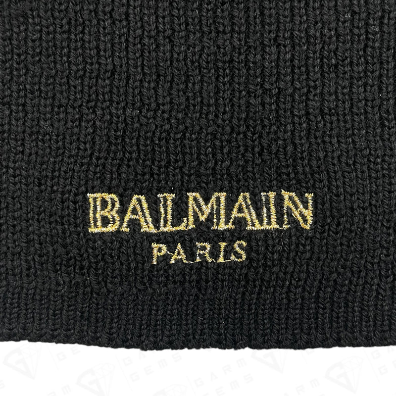 Balmain Paris Embroidered Logo Wool Beanie GarmGems