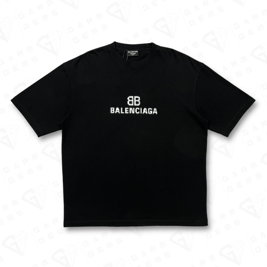 Balenciaga BB Pixel Logo Oversized T-Shirt