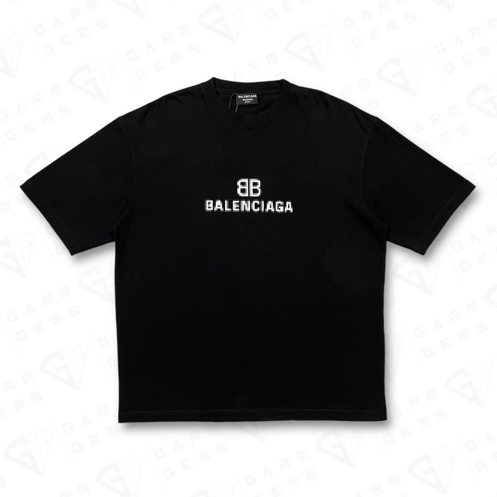 Balenciaga BB Pixel Logo Oversized T-Shirt
