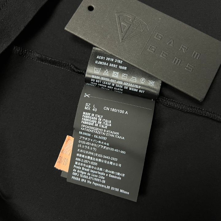 Prada Embroidered Logo Stretch Cotton T-Shirt