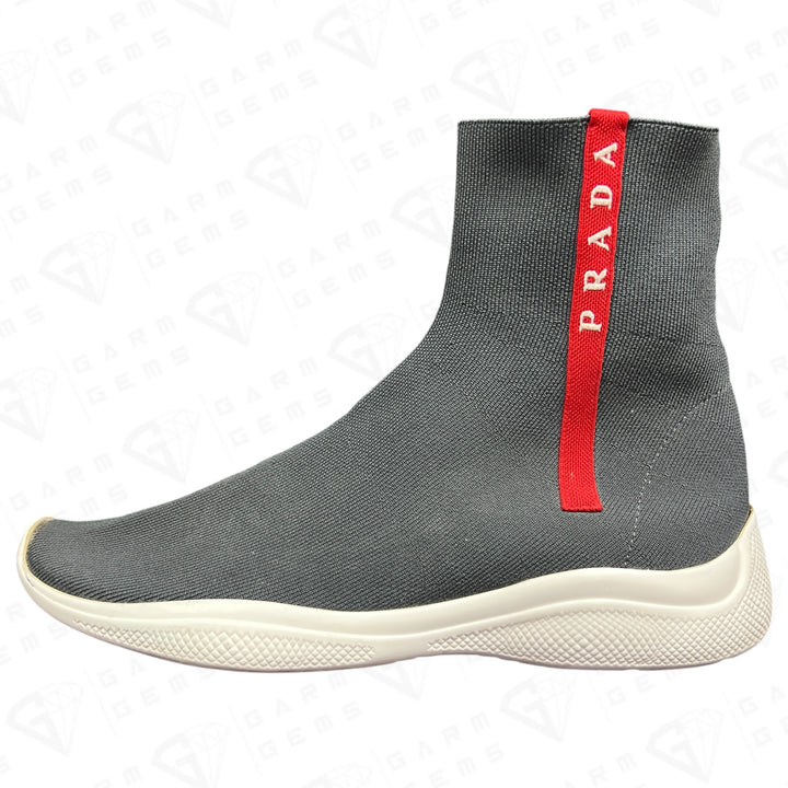 Prada America’s Cup Stretch Knit High Top Trainers