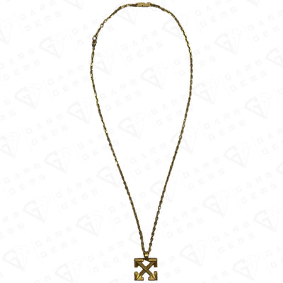 Off-White Diagonal Arrows Pendant Gold Necklace GarmGems