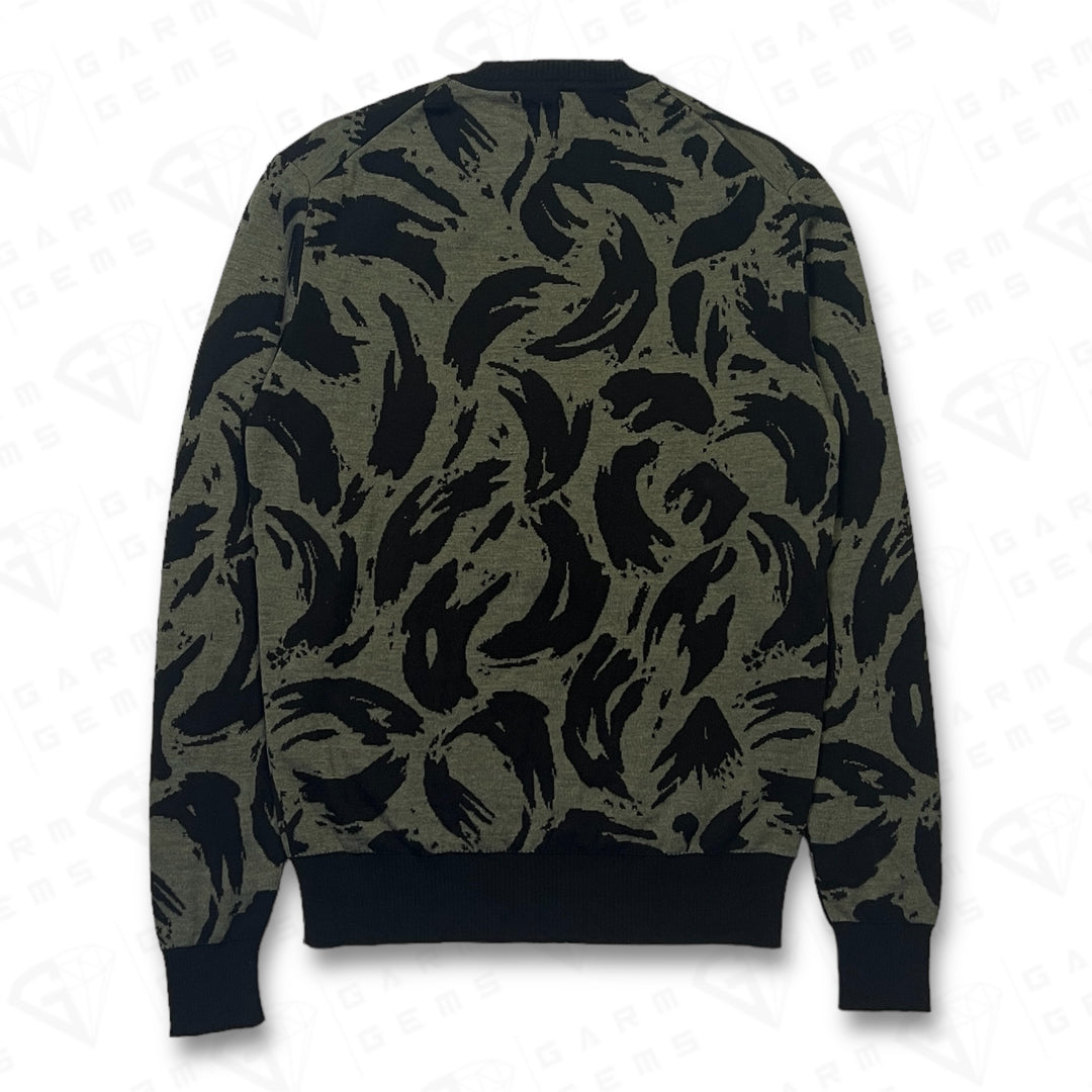 Givenchy Camo Intarsia Knit Wool Jumper