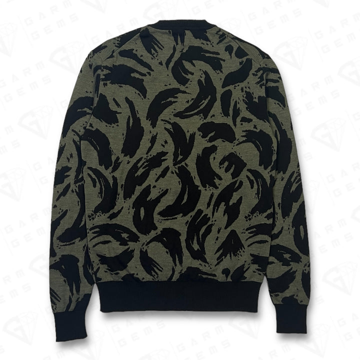 Givenchy Camo Intarsia Knit Wool Jumper