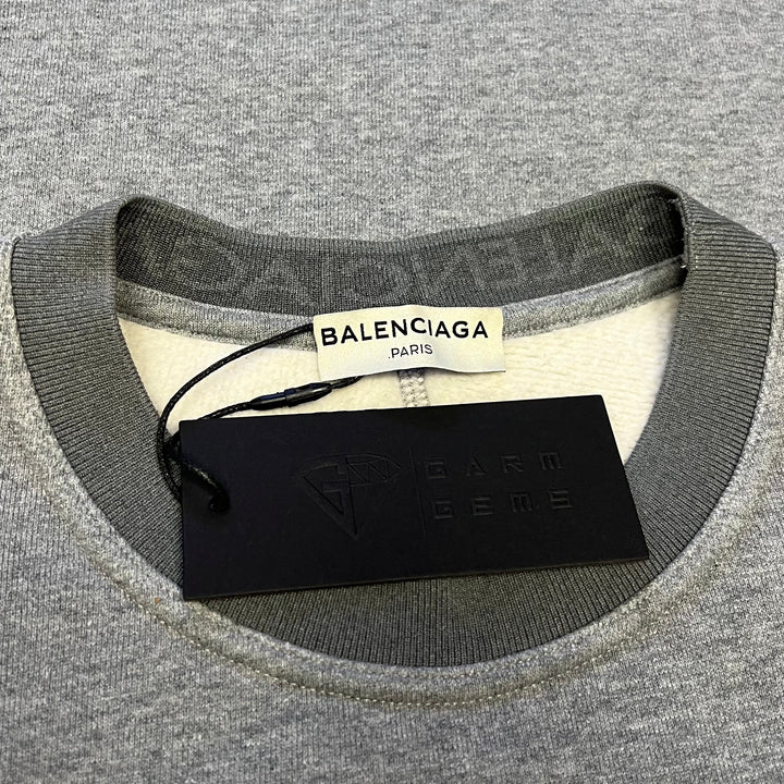 Balenciaga Intarsia Neck Logo Sweatshirt