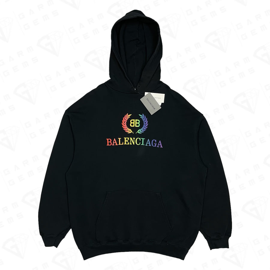 Balenciaga Rainbow Embroidered Hoodie GarmGems