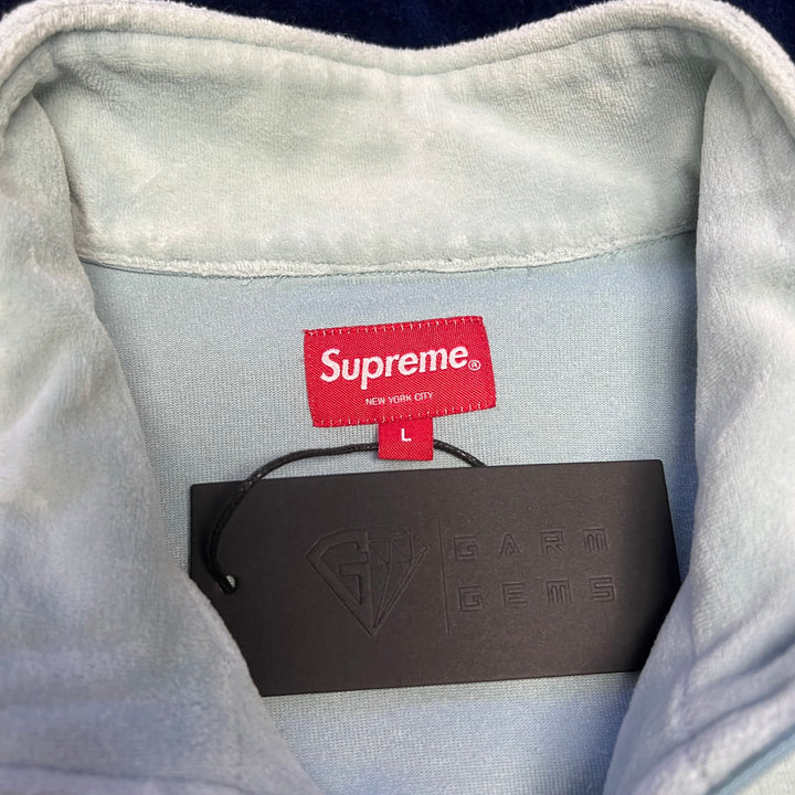 Supreme Embroidered Velour Quarter Zip Sweatshirt