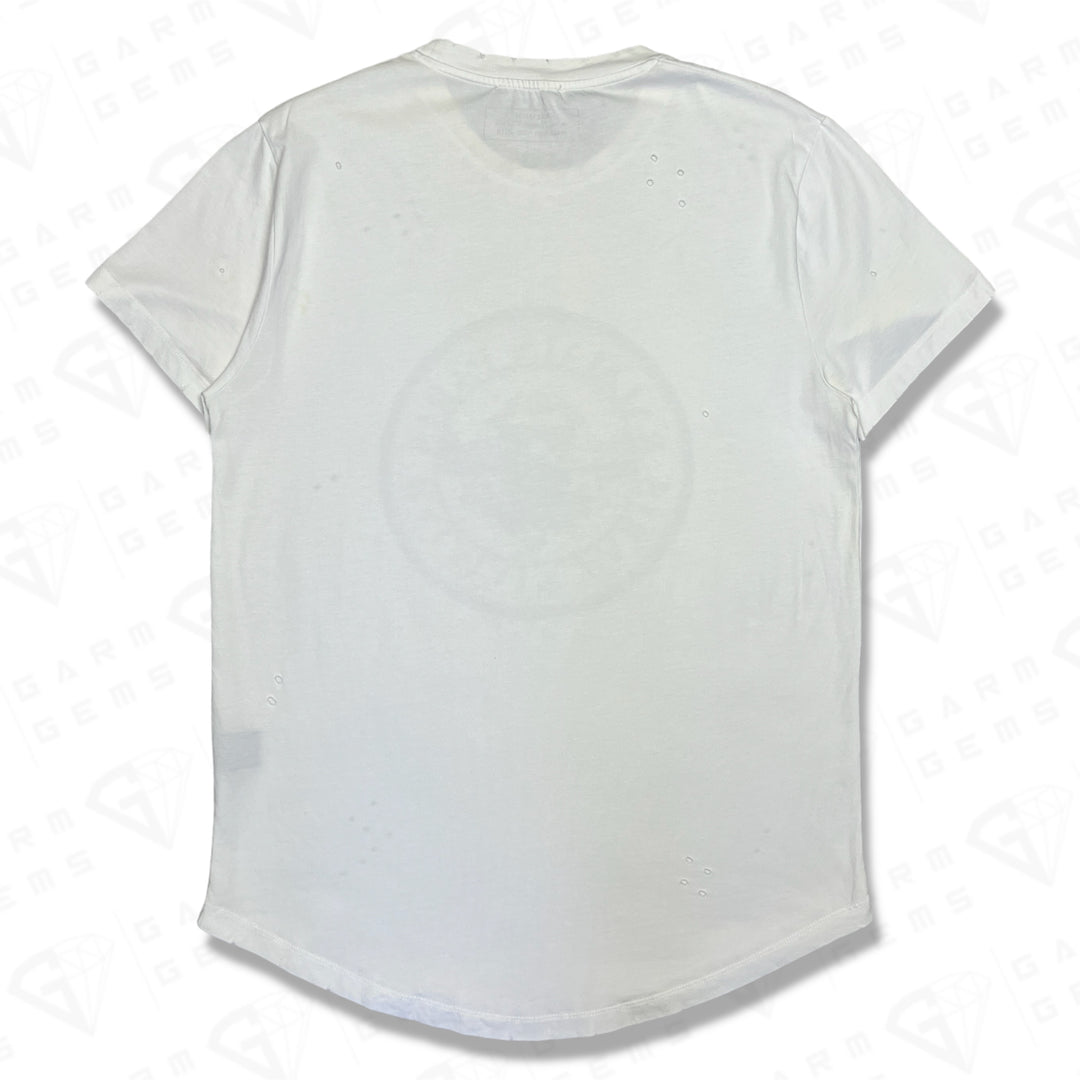 Balmain Distressed Circle Logo T-Shirt