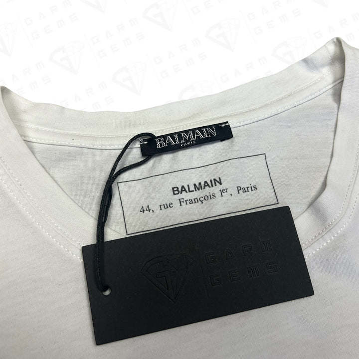 Balmain Stripe Logo T-Shirt