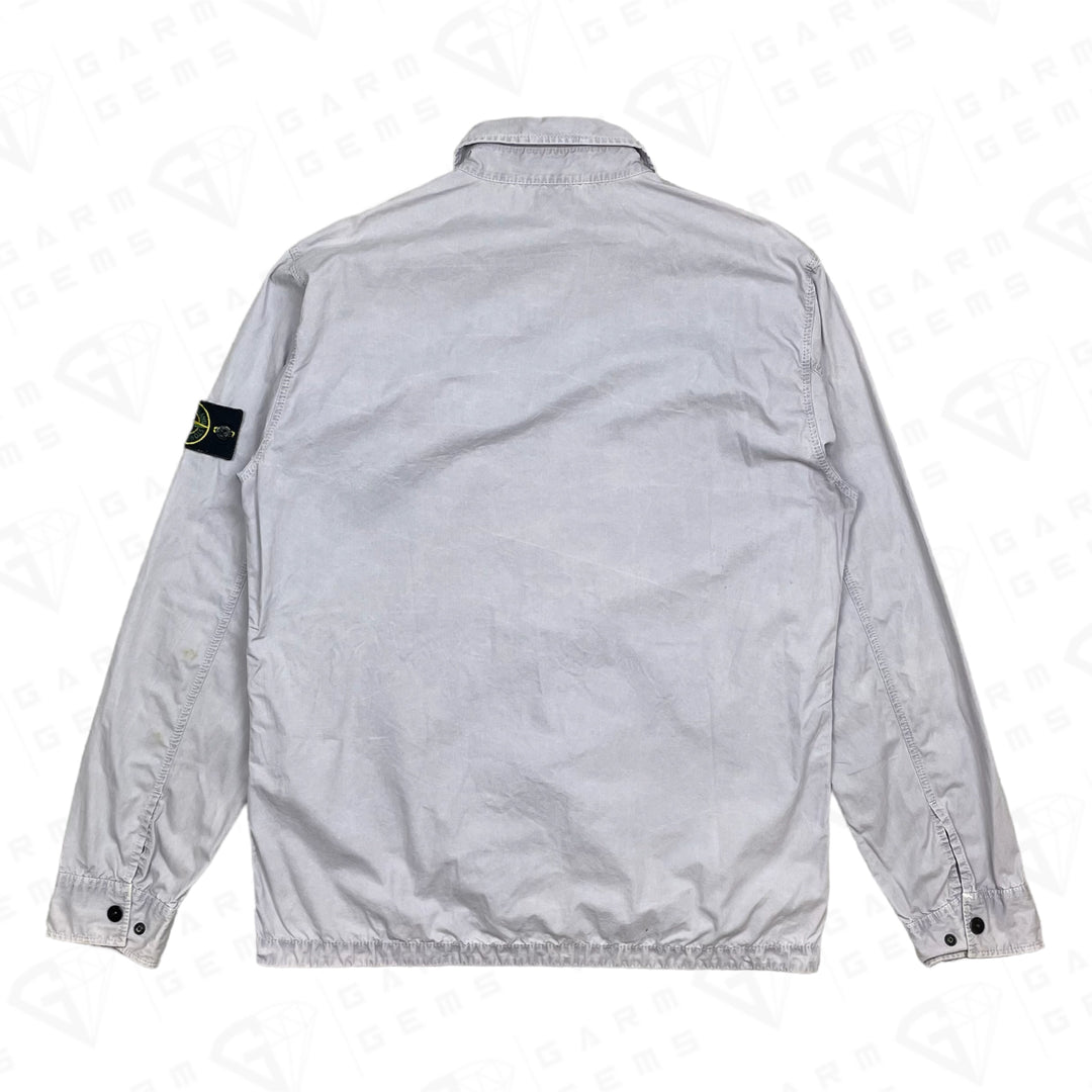 Stone Island Badge Old Effect Washed Overshirt GarmGems