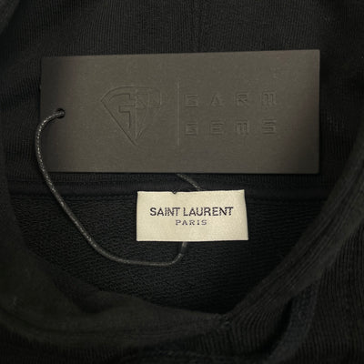 Saint Laurent Destroyed Logo-printed Hoodie GarmGems