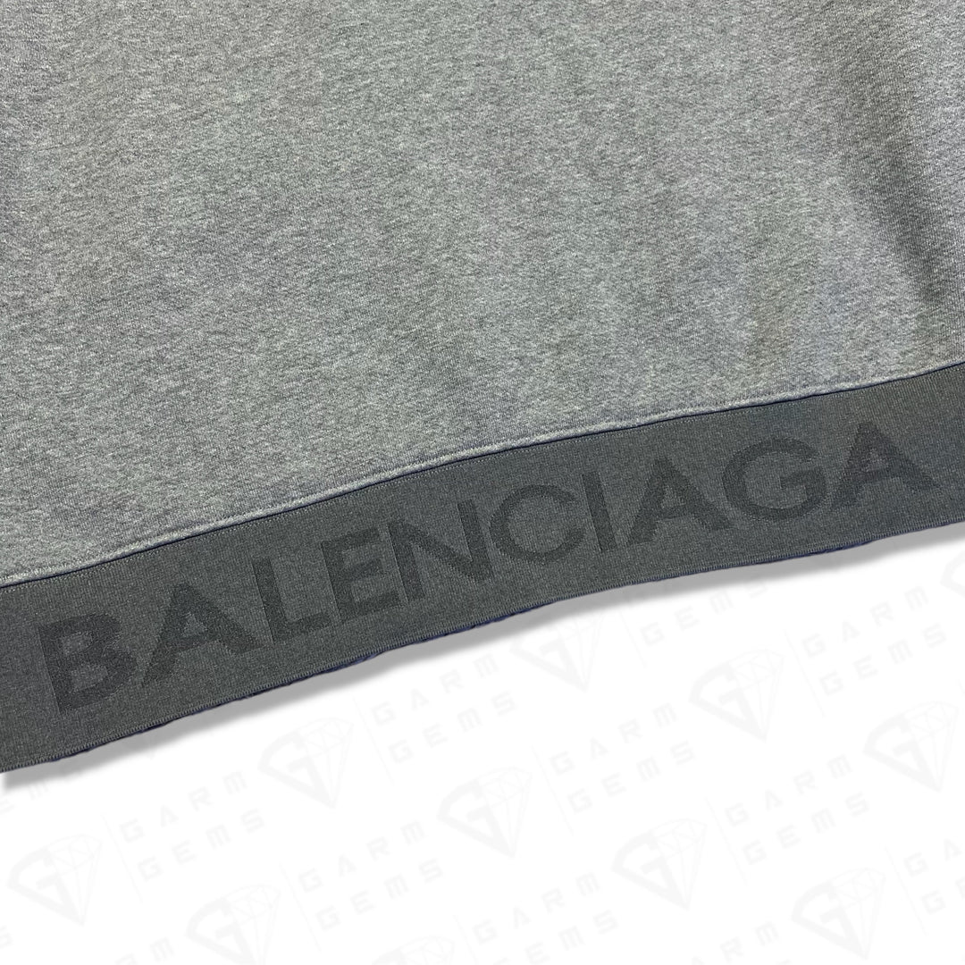 Balenciaga Intarsia Hem Fleece-back Cotton Sweatshirt