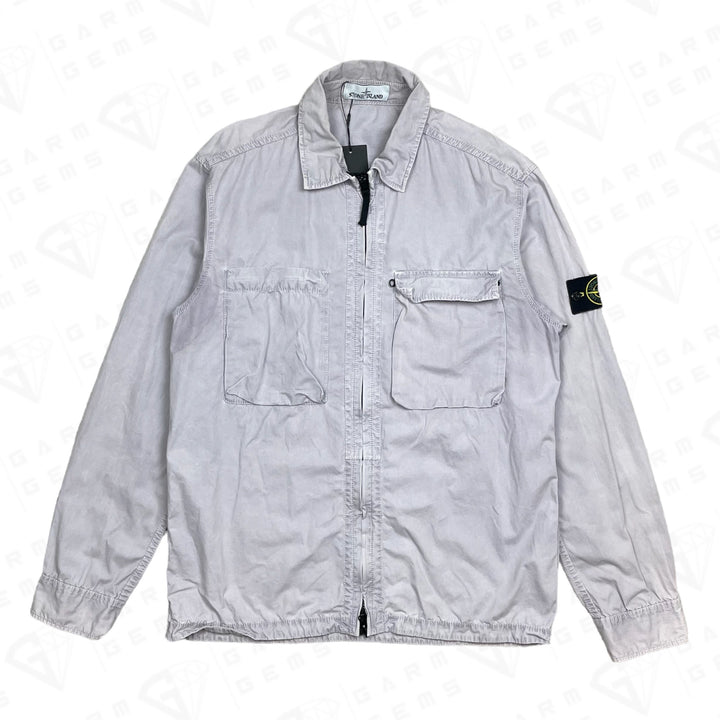 Stone Island Badge Old Effect Washed Overshirt GarmGems