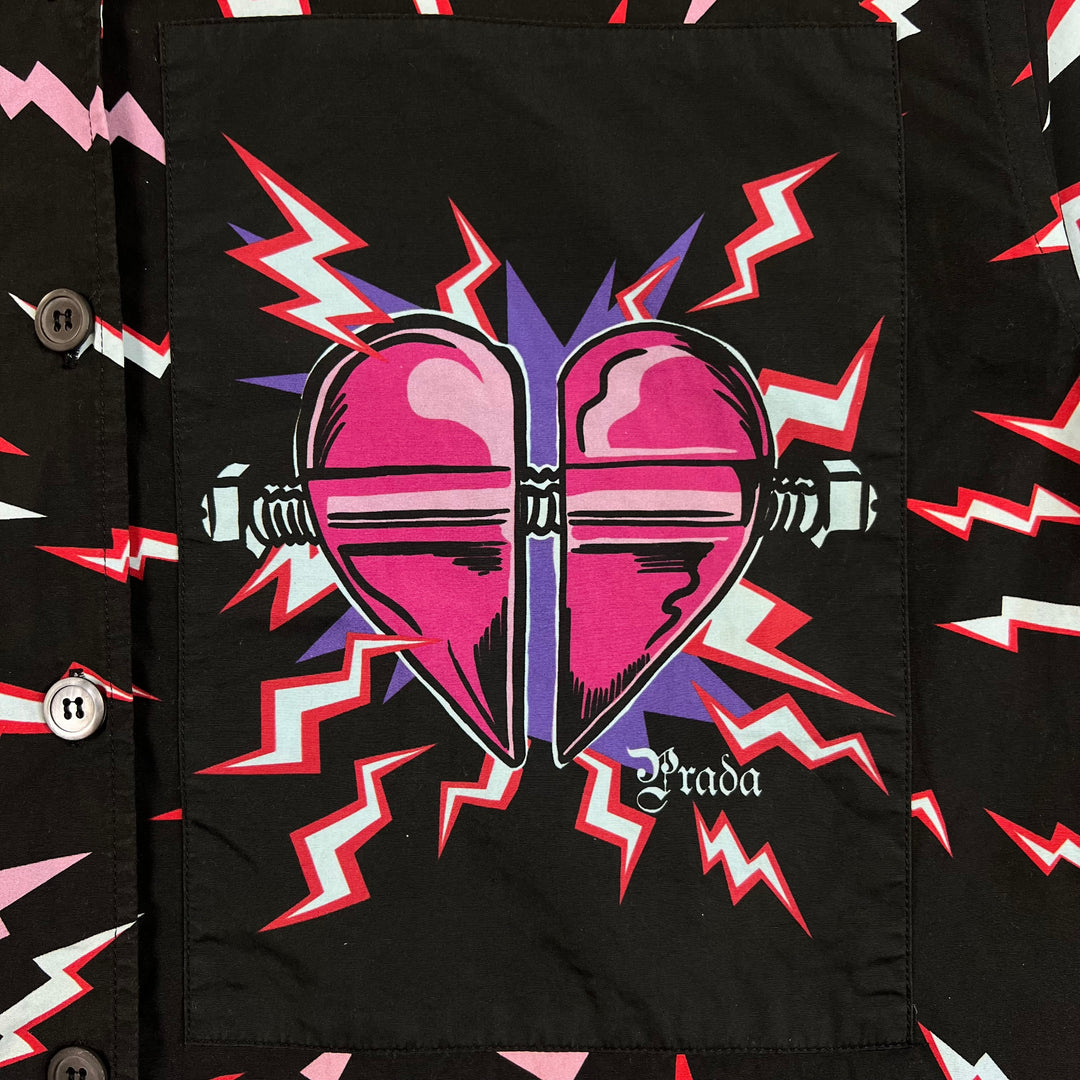 Prada Lightning Bolt Frankenstein Bowling Shirt