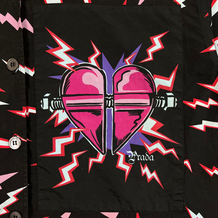 Prada Lightning Bolt Frankenstein Bowling Shirt