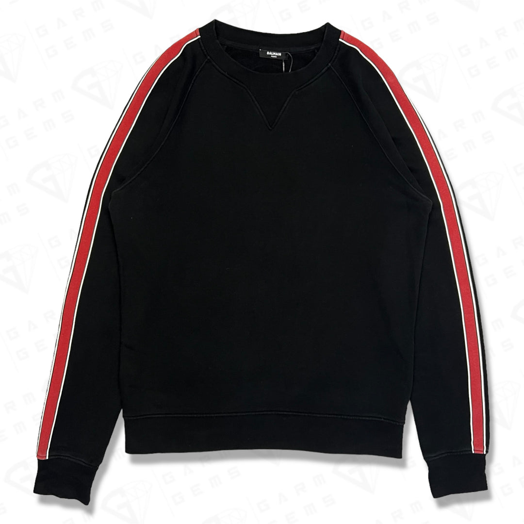 Balmain Stripe Logo Sweatshirt