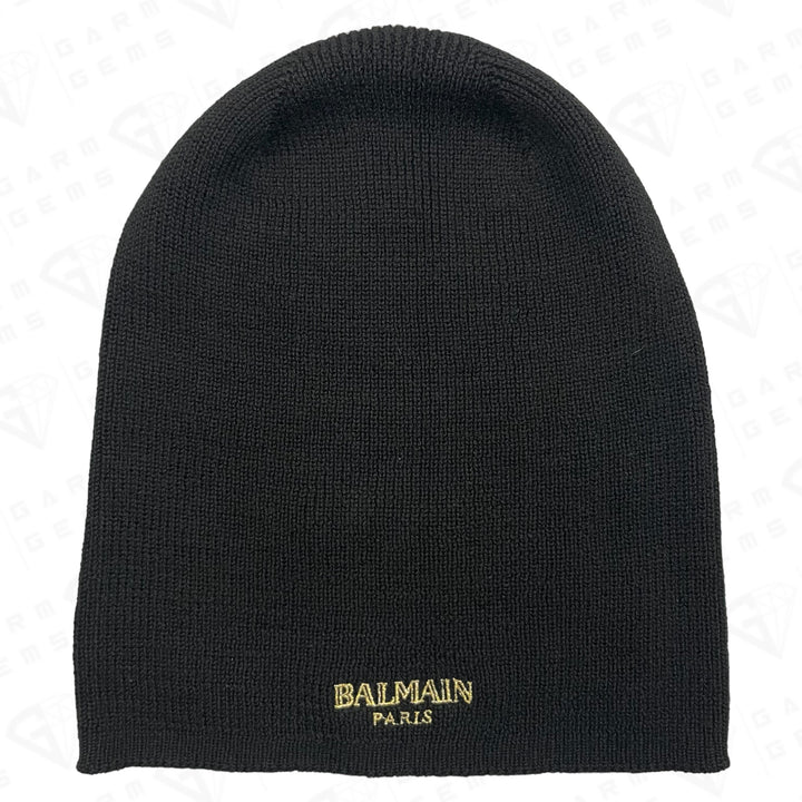 Balmain Paris Embroidered Logo Wool Beanie GarmGems