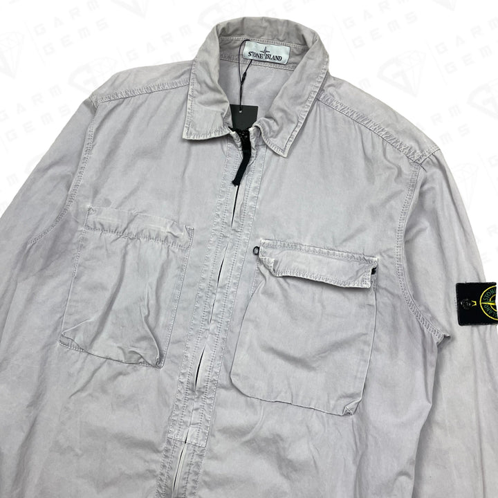 Stone Island Badge Old Effect Washed Overshirt GarmGems