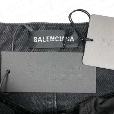 Balenciaga TV Show Logo Print Wide Leg Denim Jeans GarmGems