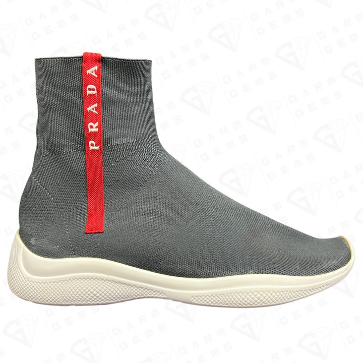 Prada America’s Cup Stretch Knit High Top Trainers