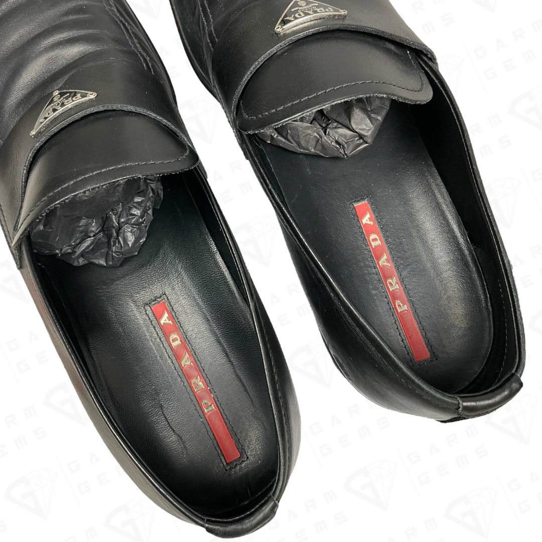 Prada Plaque Logo Loafers GarmGems