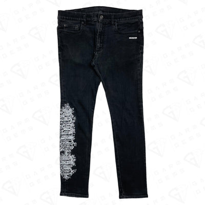 Off-White Gothic Embroidered Slim Fit Denim Jeans GarmGems