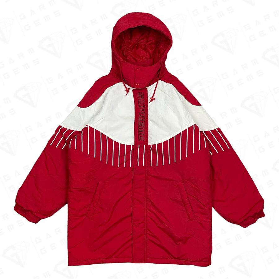 Supreme Pinstripe Panel Sports Parka Coat GarmGems