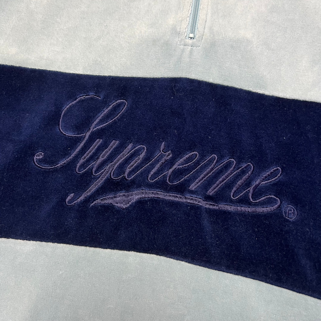 Supreme Embroidered Velour Quarter Zip Sweatshirt