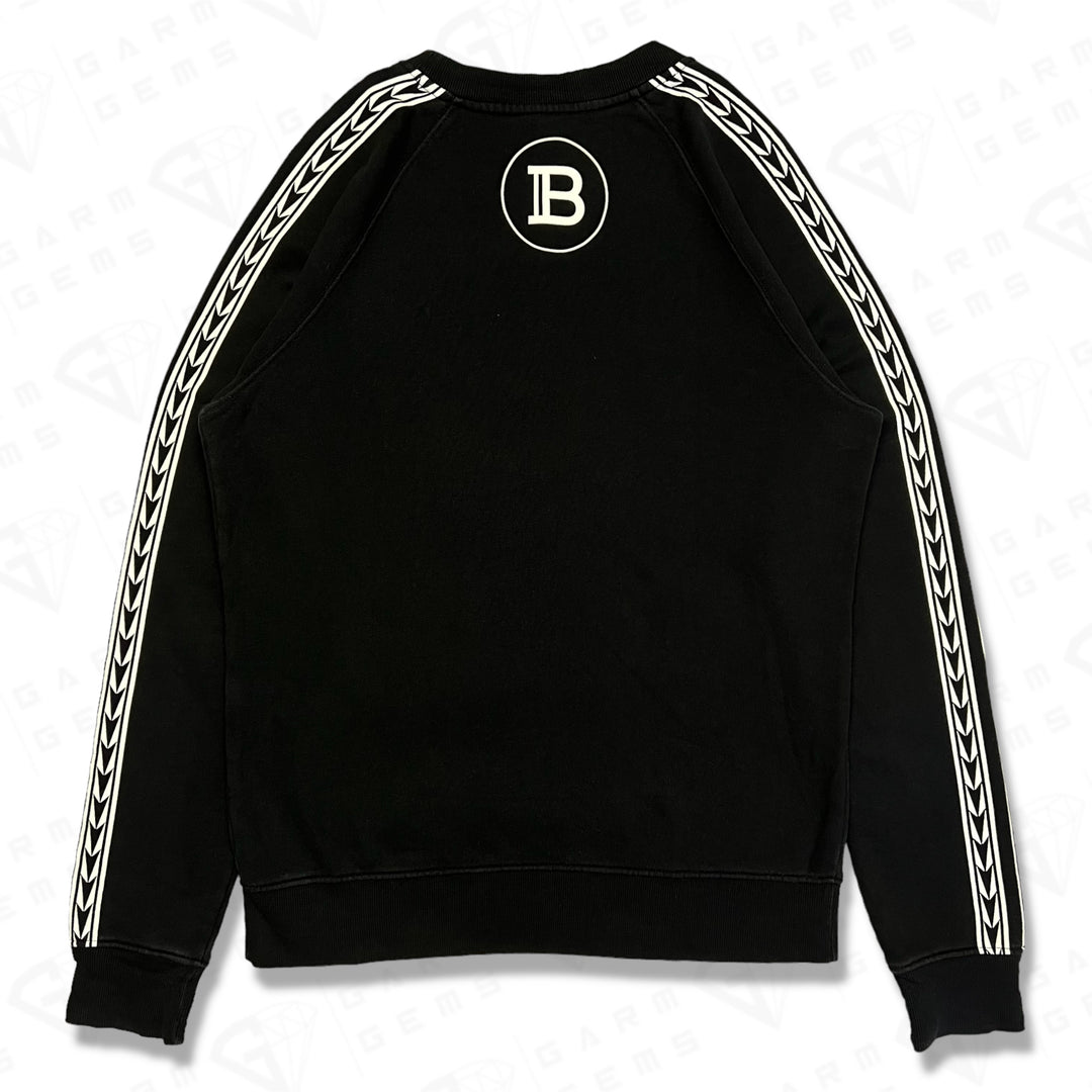 Balmain Stripe Logo Sweatshirt