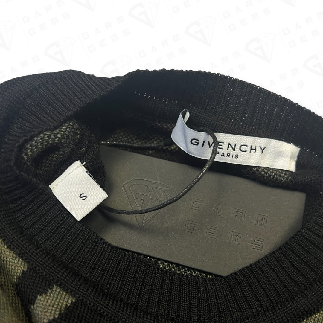 Givenchy Camo Intarsia Knit Wool Jumper