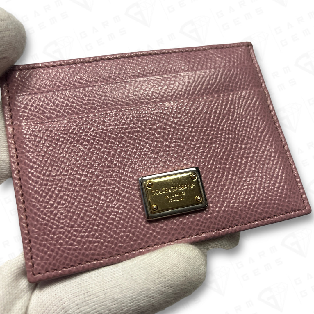 Dolce & Gabbana Plaque Calfskin Leather Cardholder