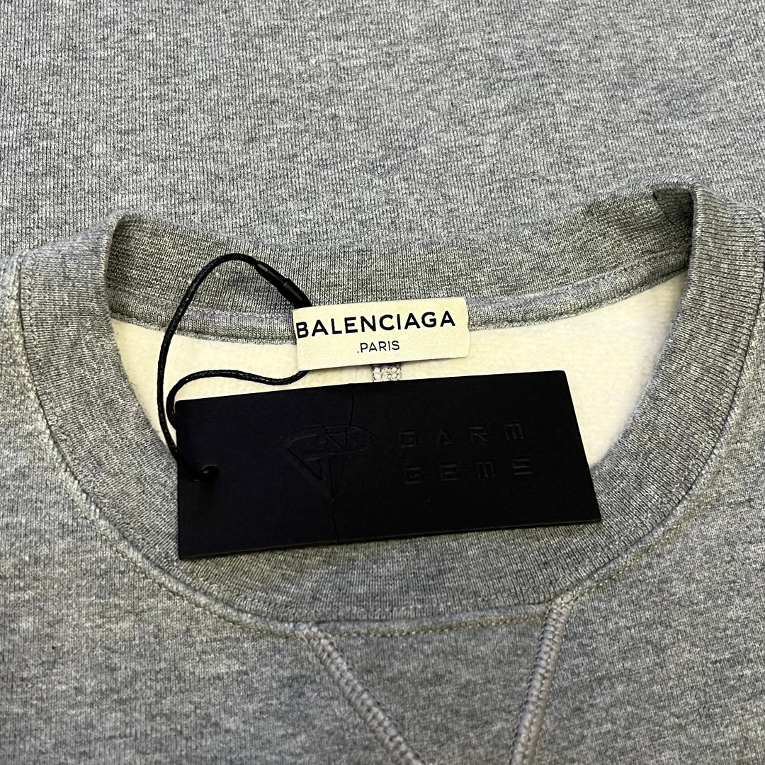 Balenciaga Intarsia Hem Fleece-back Cotton Sweatshirt