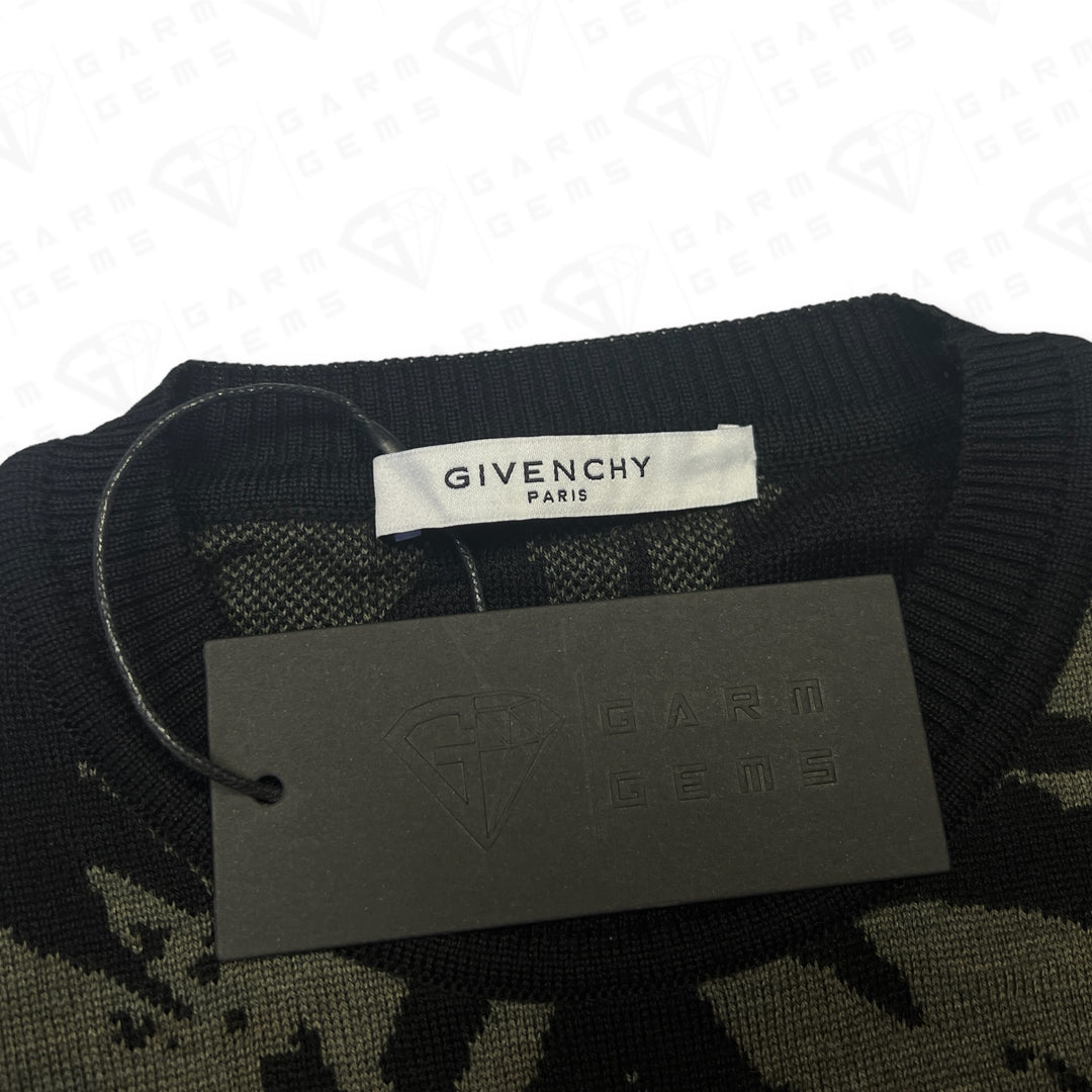 Givenchy Camo Intarsia Knit Wool Jumper