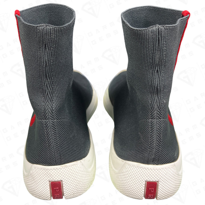 Prada America’s Cup Stretch Knit High Top Trainers