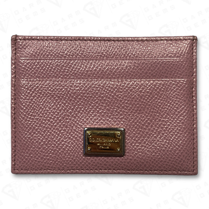 Dolce & Gabbana Plaque Calfskin Leather Cardholder