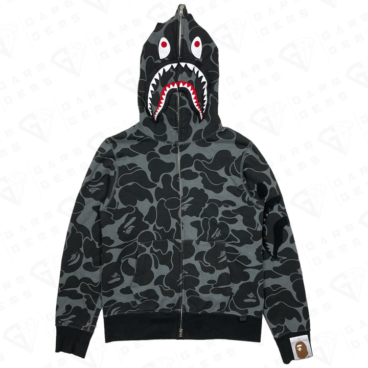 BAPE A Bathing Ape Big ABC Solid Camo Detachable Fullzip Shark Hoodie GarmGems