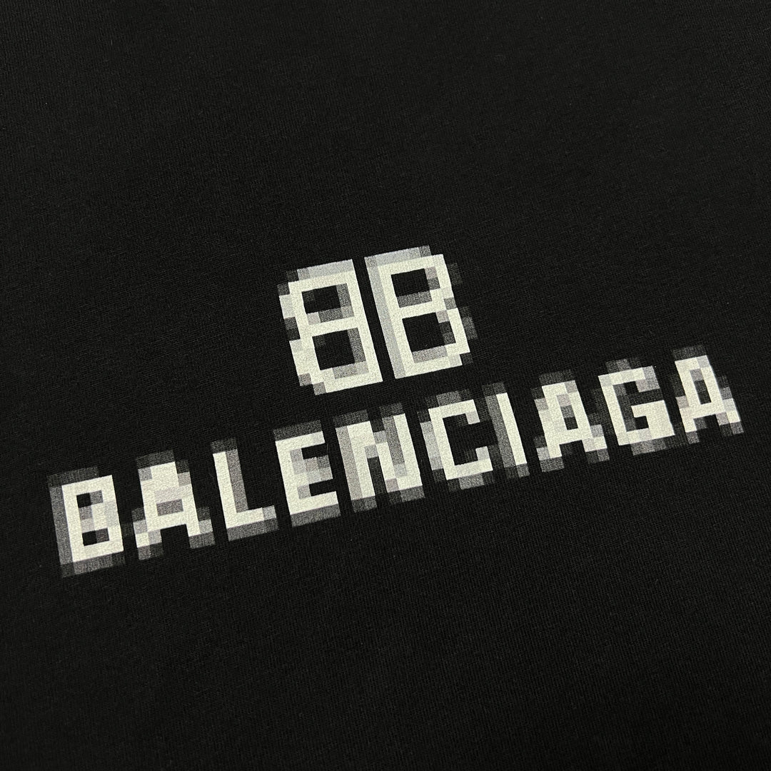 Balenciaga BB Pixel Logo Oversized T-Shirt