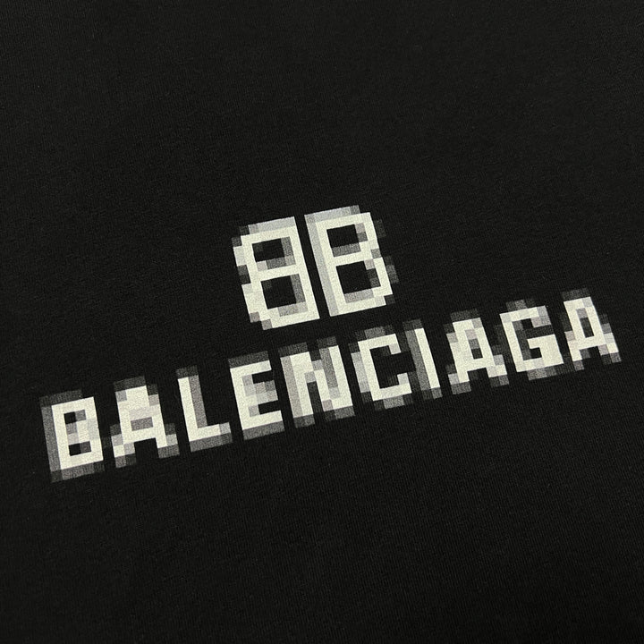 Balenciaga BB Pixel Logo Oversized T-Shirt