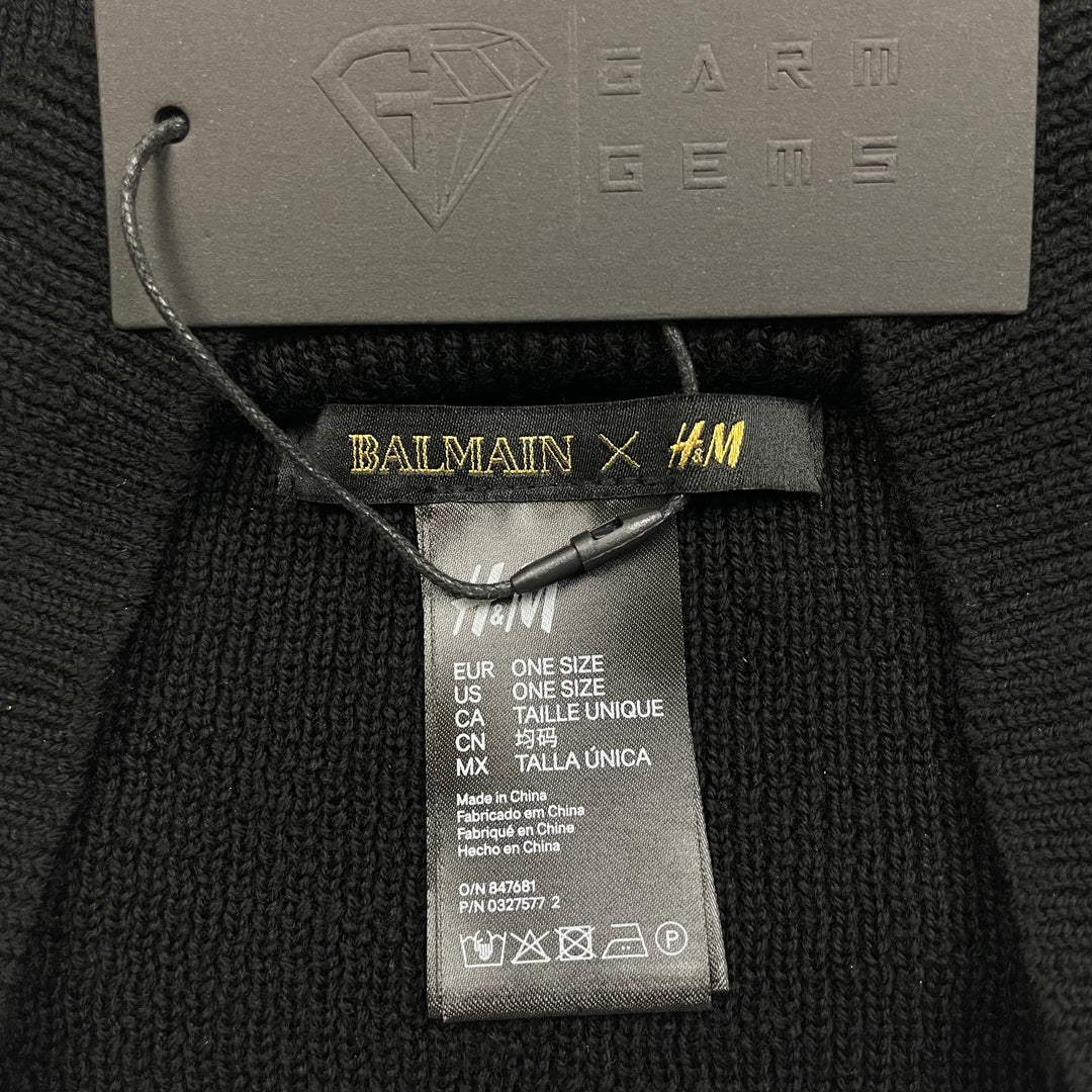 Balmain Paris Embroidered Logo Wool Beanie GarmGems