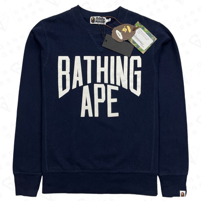 BAPE A Bathing Ape NYC Logo Foam Print Crew Sweatshirt GarmGems