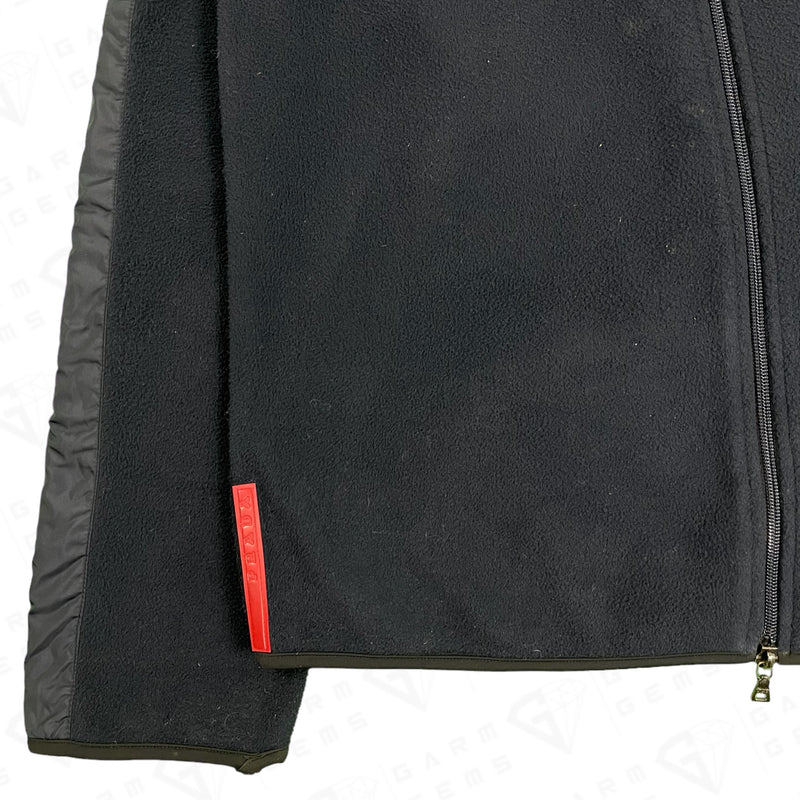Prada Sport Vintage Asymmetric Zip Fleece Jacket GarmGems
