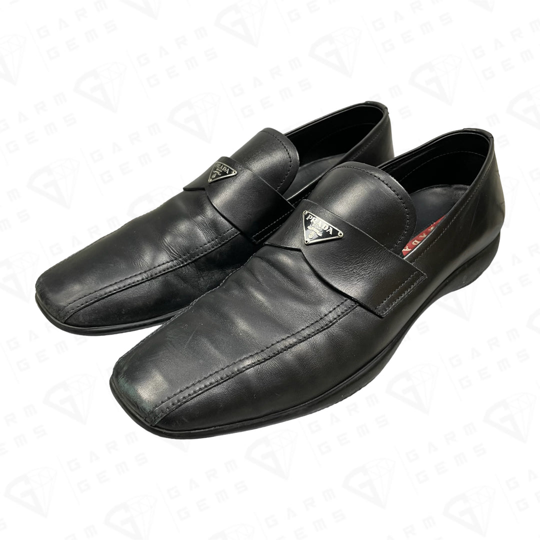 Prada Plaque Logo Loafers GarmGems