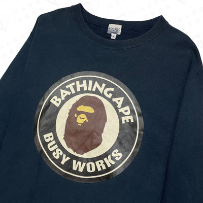 BAPE A Bathing Ape Busy Works Logo Sweatshirt GarmGems