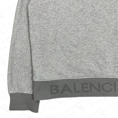 Balenciaga Intarsia Hem Fleece-back Cotton Sweatshirt GarmGems