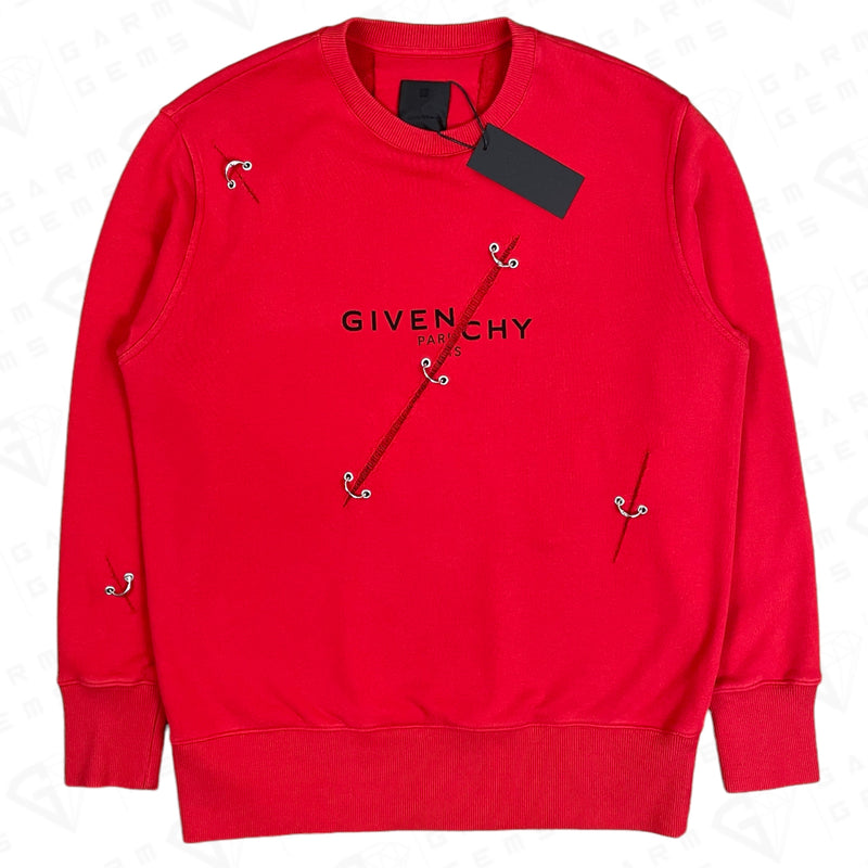 Givenchy Ring-embellished Logo Print Sweatshirt GarmGems